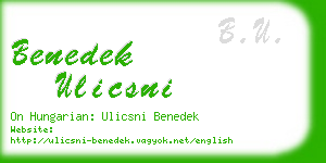 benedek ulicsni business card